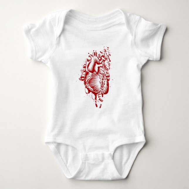 Anatomical hjärtaspädbarn en bietbabyBodysuit Tröja (Framsida)