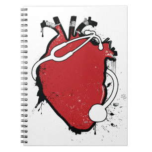 anatomical hjärtastetoskop anteckningsbok med spiral