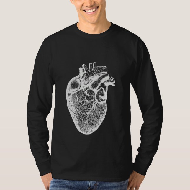 Anatomical Human Heart Illustration Cardiologist V T Shirt (Framsida)