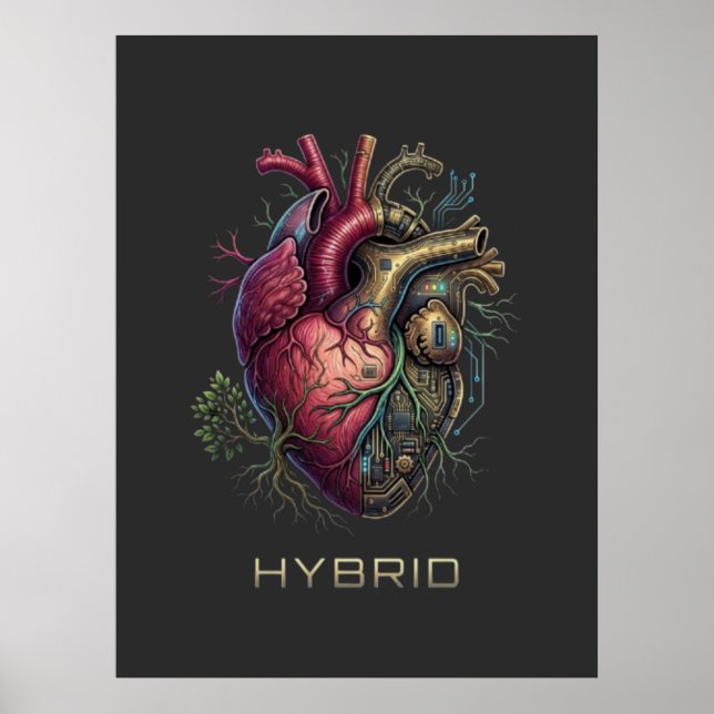 Anatomical Hybrid Heart Motherboard Circuit Poster (Framsidan)