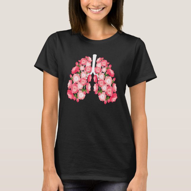 Anatomical Lungs Flowers Medical Science Anatomy T T Shirt (Framsida)
