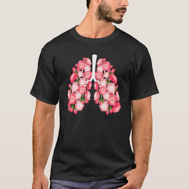 Anatomical Lungs Flowers Medical Science Anatomy T T Shirt (Framsida)