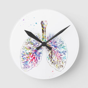 Anatomical Lungs Rund Klocka