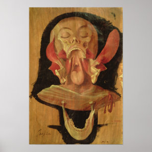 Anatomical teckning av huvudet poster