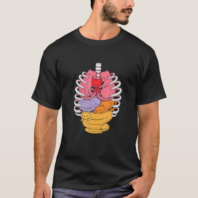 Anatomicat Anatomy Cat Simple Design T Shirt (Framsida)