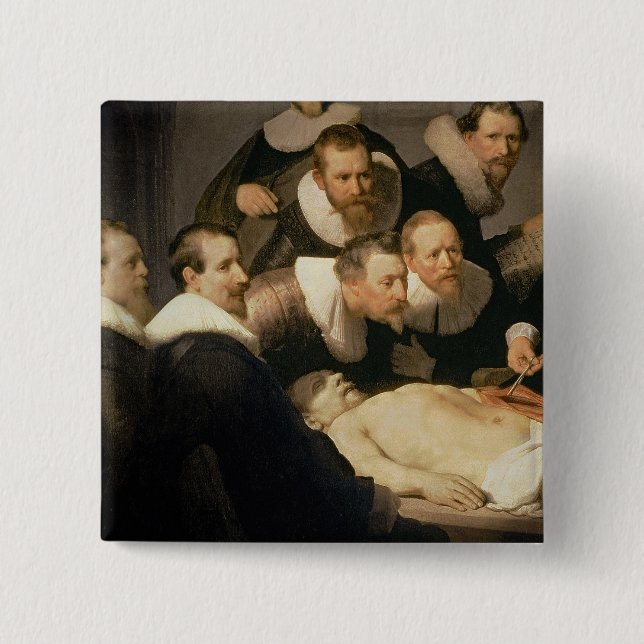 Anatomikursen av Dr. Nicolaes Tulp, 1632 Knapp (Framsida)