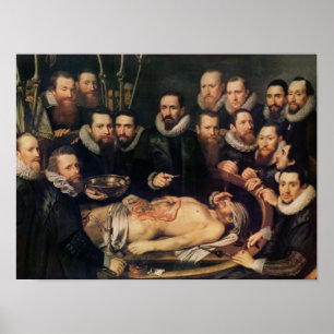 Anatomikursen av skåpbilder för doktor Willem Poster