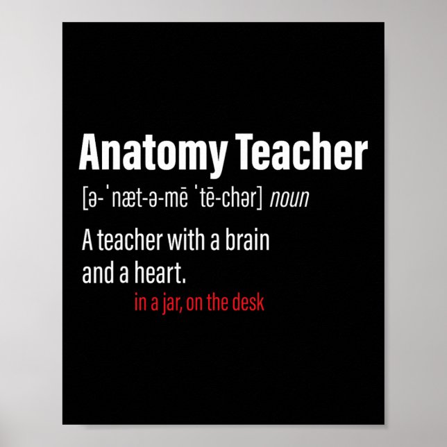 Anatomilärare Definition Naturkunskapslärare  Poster (Framsidan)