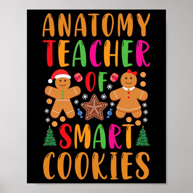 Anatomilärare för smarta kakor Rolig jul G Poster (Framsidan)