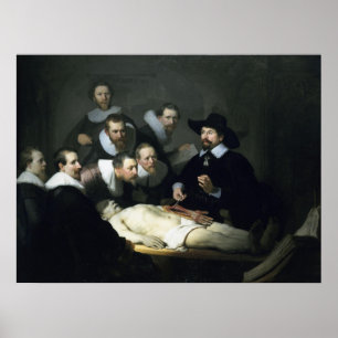 Anatomilesionen av dr Nicolaes Tulp Poster