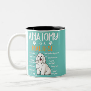 Anatomimaltese hund älskare Två-Tonad mugg