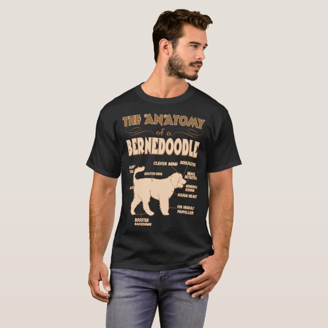 Anatomin av den Bernedoodle djurälskaregåvan T Shirt (Hel framsida)