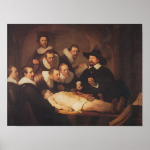 Anatomin föreläser av Dr. Nicholaes Tulp Poster