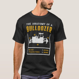 Anatomin hos en byggarbetare i bulldozer t shirt