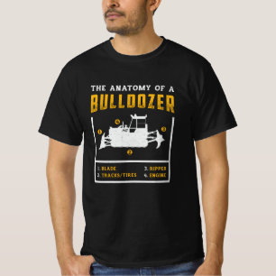 Anatomin hos en byggarbetare i bulldozer t shirt