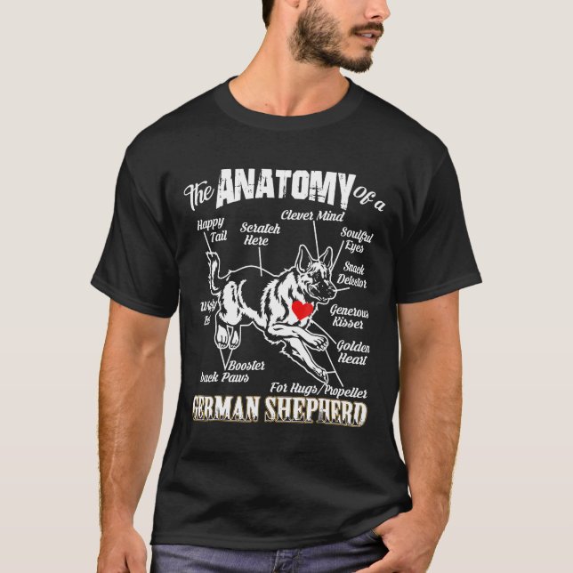 Anatomin hos en tysk herde t shirt (Framsida)