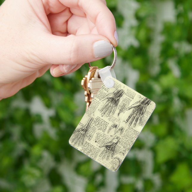 Anatomin hos Human Hand av Leonardo da Vinci Nyckelring (Hand)