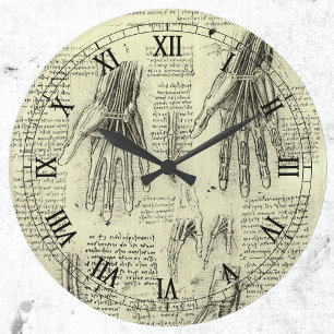 Anatomin hos Human Hand av Leonardo da Vinci Stor Klocka