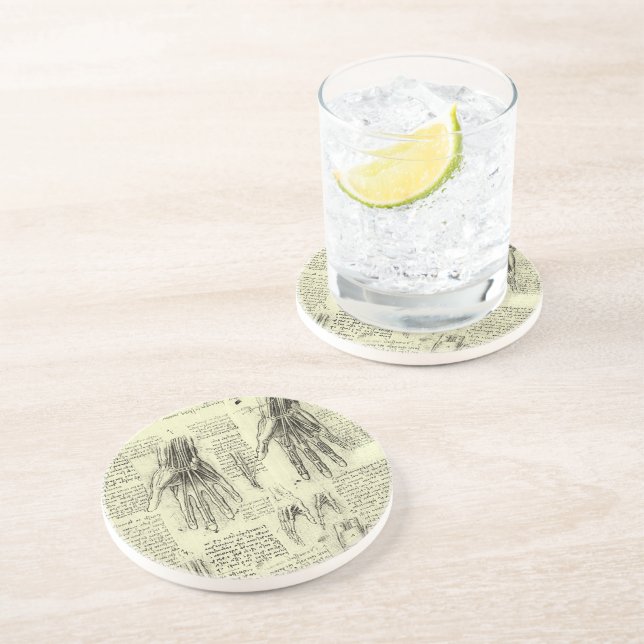 Anatomin hos Human Hand av Leonardo da Vinci Underlägg Sandsten (Sidan)