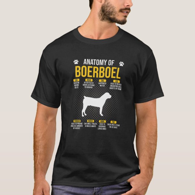 Anatomin i Boerboel Hund älskare T Shirt (Framsida)