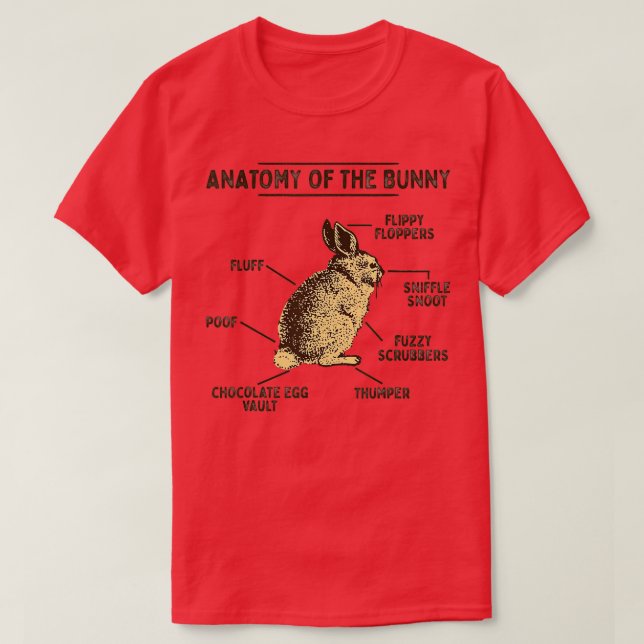 Anatomin i Bunny Rabbit Påsk Älskare T Shirt (Design framsida)