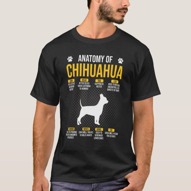 Anatomin i Chihuahua Hund älskare T Shirt (Framsida)