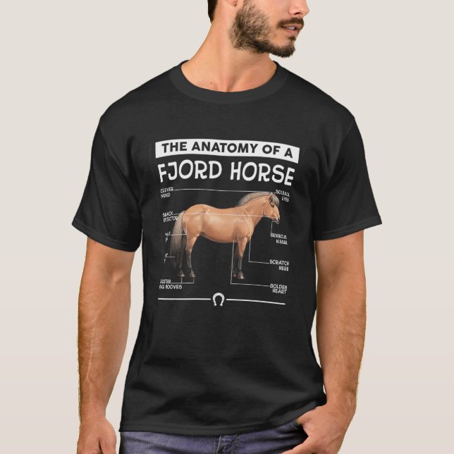 Anatomin i en fjord-häst t shirt (Framsida)
