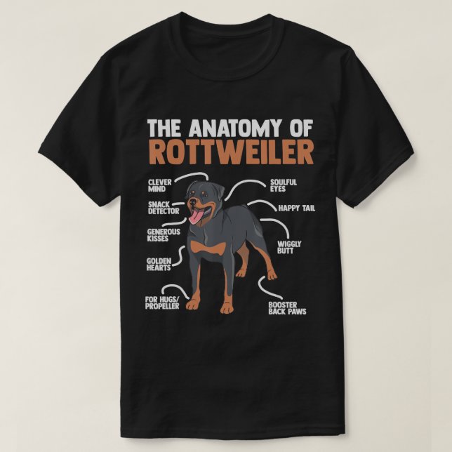 Anatomin i en rottweiler för vilken Rottweiler som T Shirt (Design framsida)