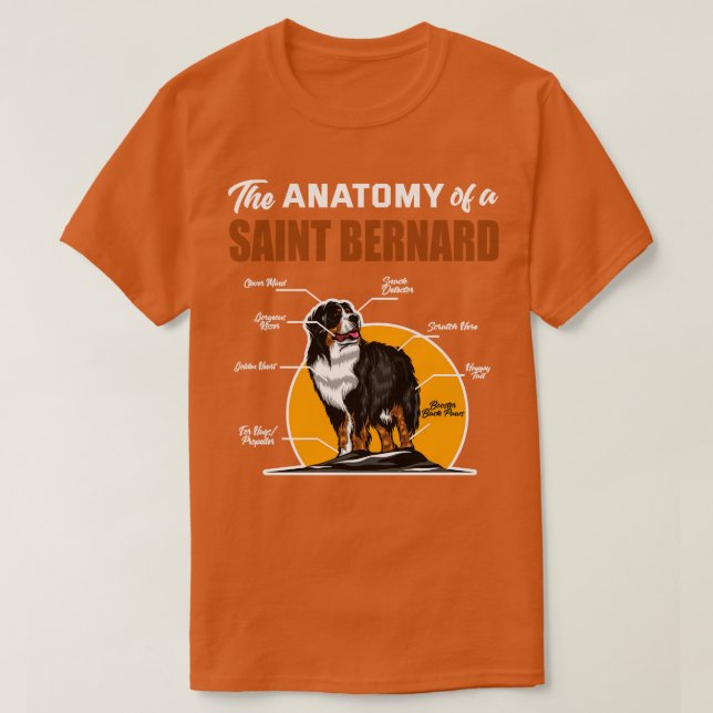 Anatomin i Saint Bernard T Shirt (Design framsida)