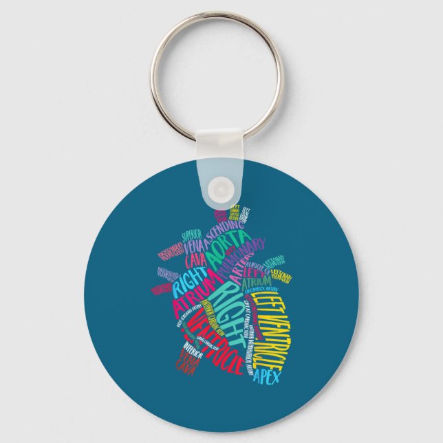 Anatomisk hjärtdesign Kardiologisk Kardiovaskulär  Nyckelring (Framsida)
