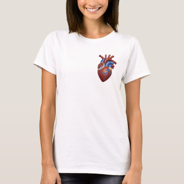 Anatomisk Hjärtillustration T-Shirt (Framsida)