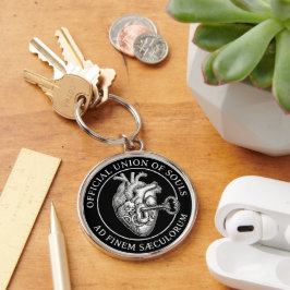 Anatomisk Hjärtnyckel Lås Alla Hjärtans Dag Matcha Rund Silverfärgad Nyckelring