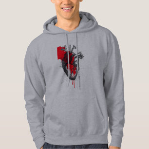 Anatomisk hjärtskiss Trash Polka-konst Hoodie