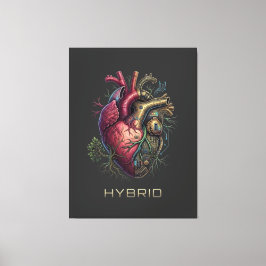 Anatomisk hybrid hjärtrygg moderkortskrets canvastryck