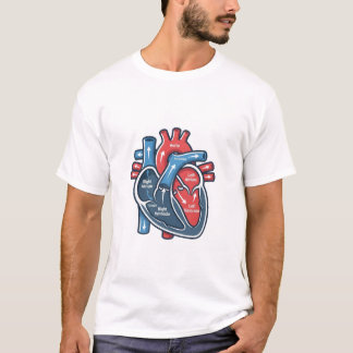 Anatomisk människohjärtskiss Medicinsk illustratio T Shirt