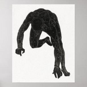 Anatomisk studie av en mans nacke poster