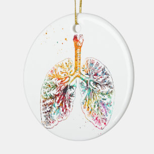 Anatomiska lungor julgransprydnad keramik