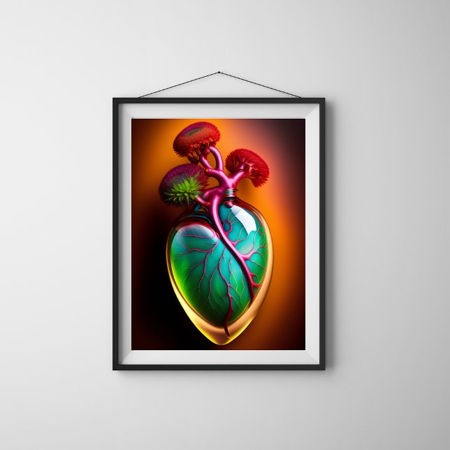 Anatomiskt Glass Heart Digital Art Poster (Skapare uppladdad)