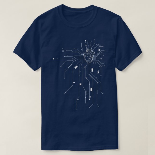 Anatomiskt Heart CPU-processor PCB-kort dator T Shirt (Design framsida)