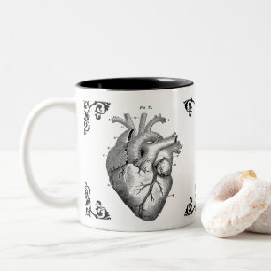 Anatomiskt Heart Vintage Art dekorativ kaffe Mugg