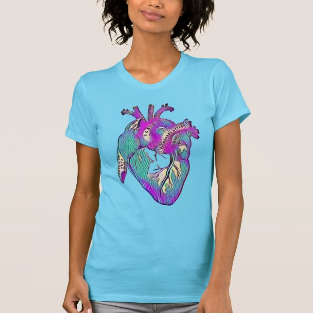 Anatomiskt hjärt- kärlfärgad T- skirt T Shirt (Framsida)