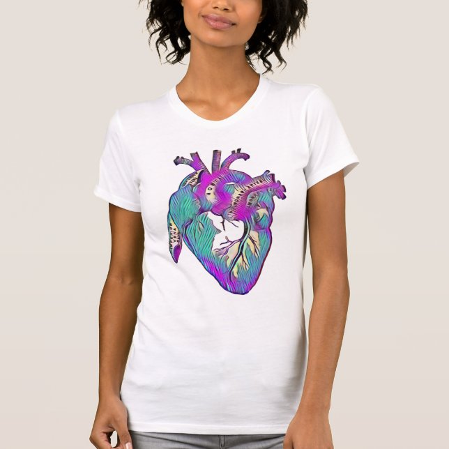 Anatomiskt hjärt- kärlfärgad T- skirt T Shirt (Framsida)