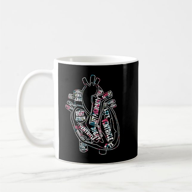 Anatomiskt hjärt - kärlsjukdomar - delar av hjärtk kaffemugg (Vänster)