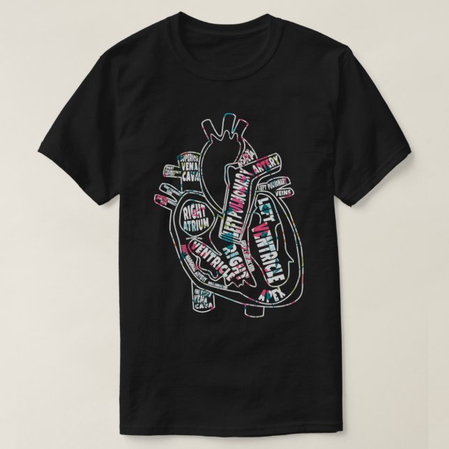 Anatomiskt hjärt - kärlsjukdomar - delar av hjärtk t shirt (Design framsida)