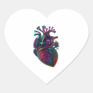 Anatomiskt hjärta 3 hjärtformat klistermärke