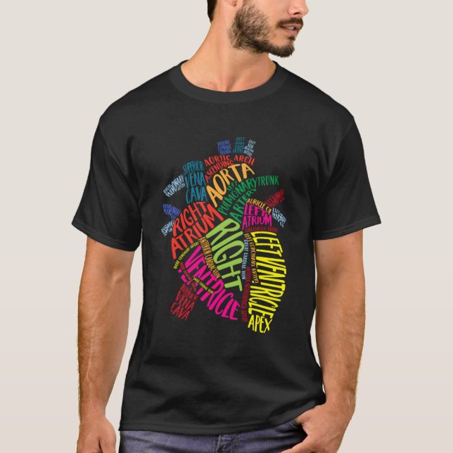 Anatomiskt hjärta Doktor i kardiologikbåge T Shirt (Framsida)