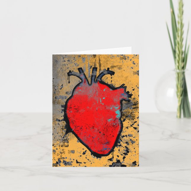 anatomiskt hjärta helgkort (Framsida)