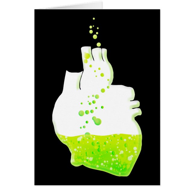 Anatomiskt hjärta med flytande grönt OBS kort (Framsidan)