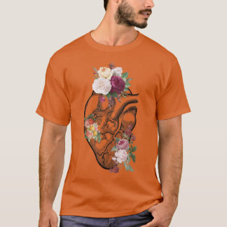 Anatomiskt hjärta och blommor visar dina Kärlek kv T Shirt