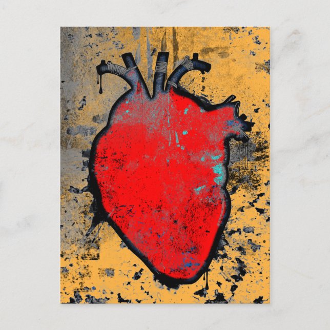 anatomiskt hjärta vykort (Framsida)